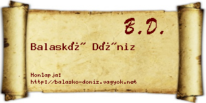 Balaskó Döniz névjegykártya